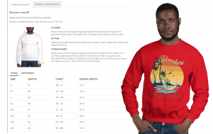 Crew Neck Sweatshirt Size Image